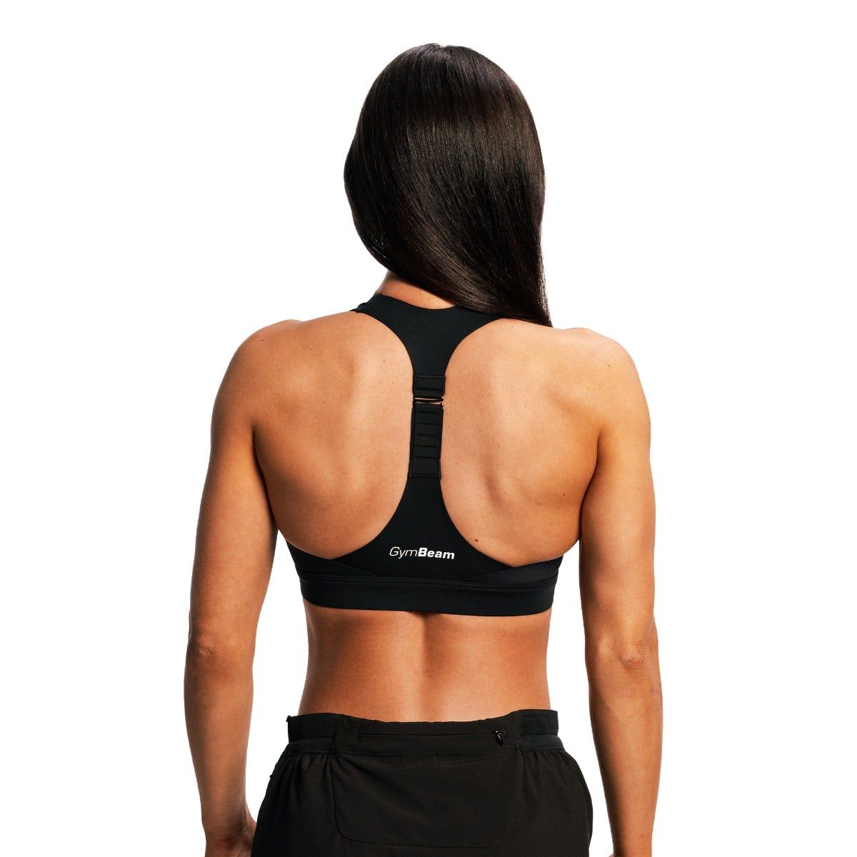 GymBeam Reggiseno sportivo donna con zip Pulse X Running Black