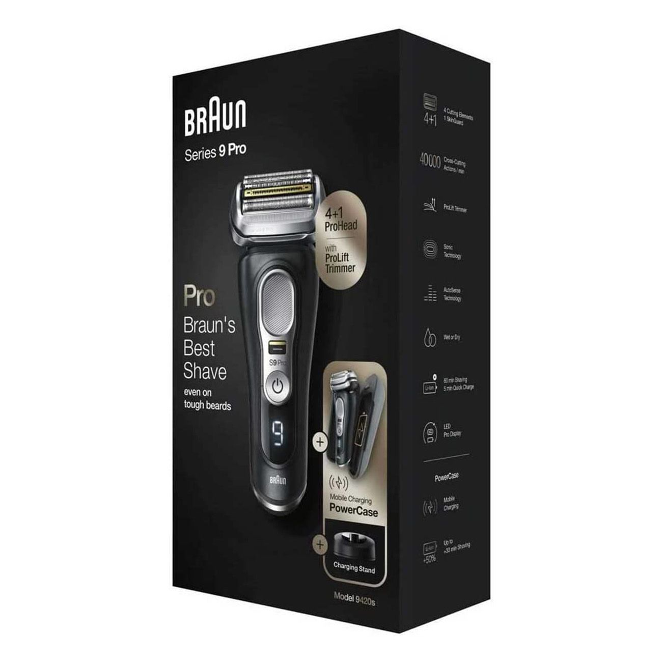 Braun Series 9 9420s Rasoio Trimmer Nero