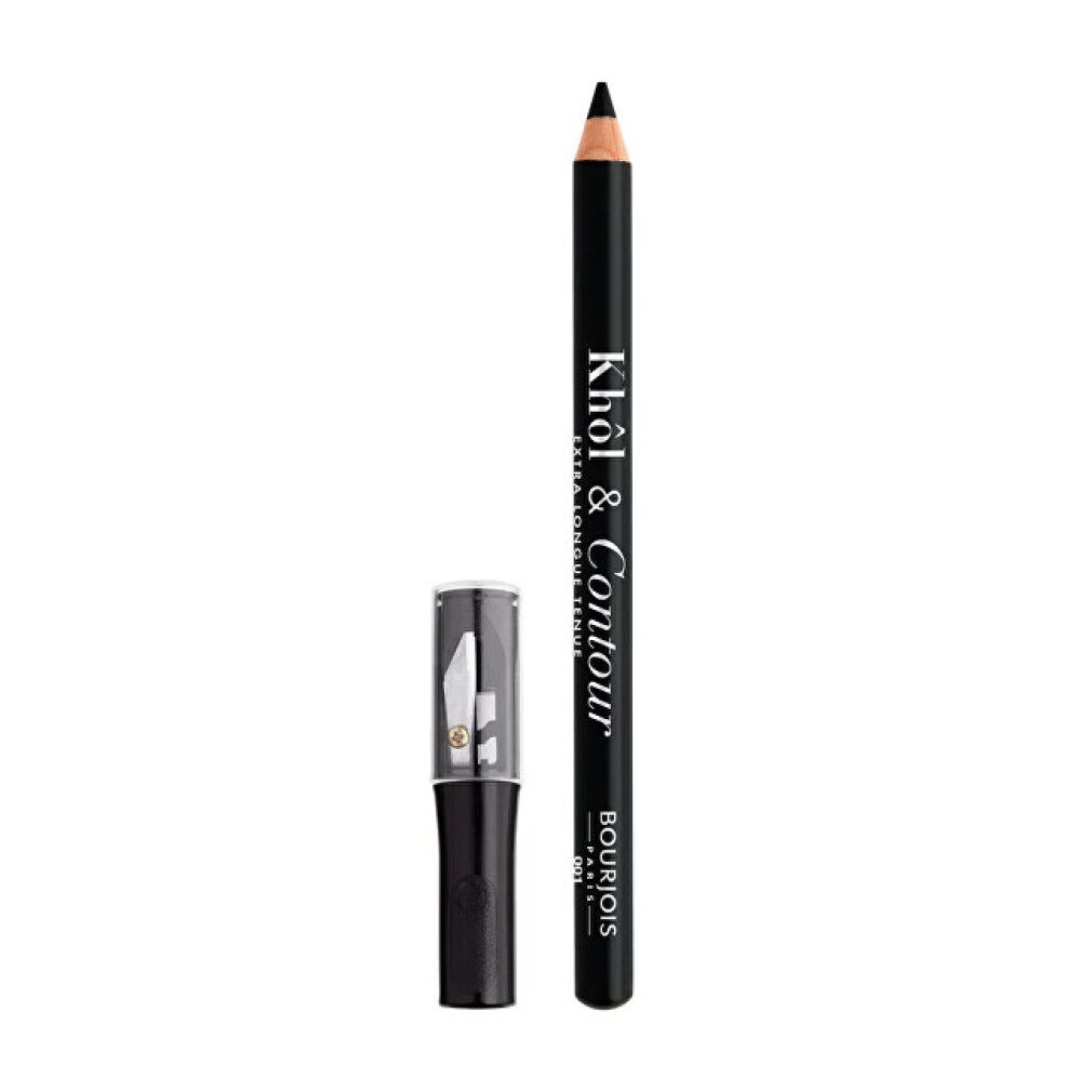 Matita khôl nera e temperino. Scritta: Khol & Contour, Bourjois Paris.