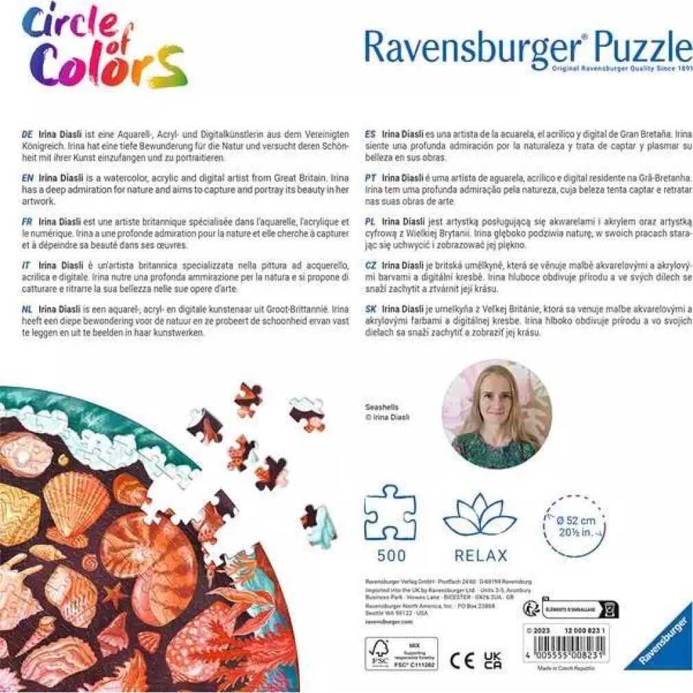Puzzle rotondo ravensburger a colori: männer 500 pezzi