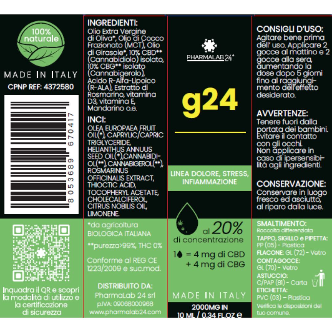 Pharmalab24 CB24 G24 Olio CBD&CBG