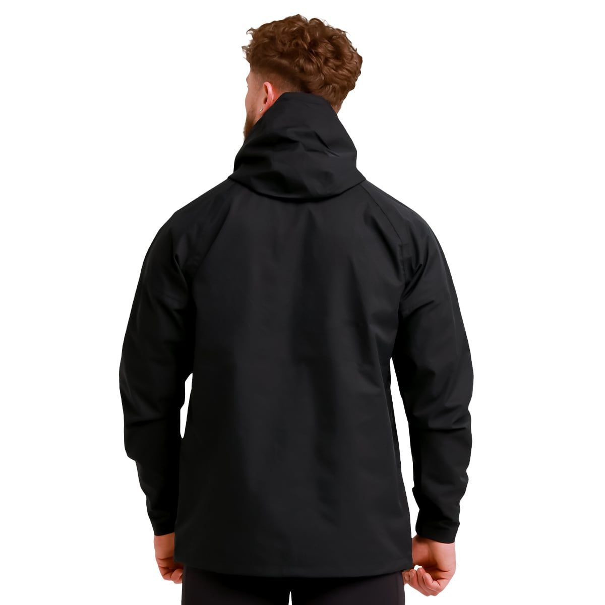 GymBeam Giacca impermeabile Smock da uomo regular Black con cappuccio e zip