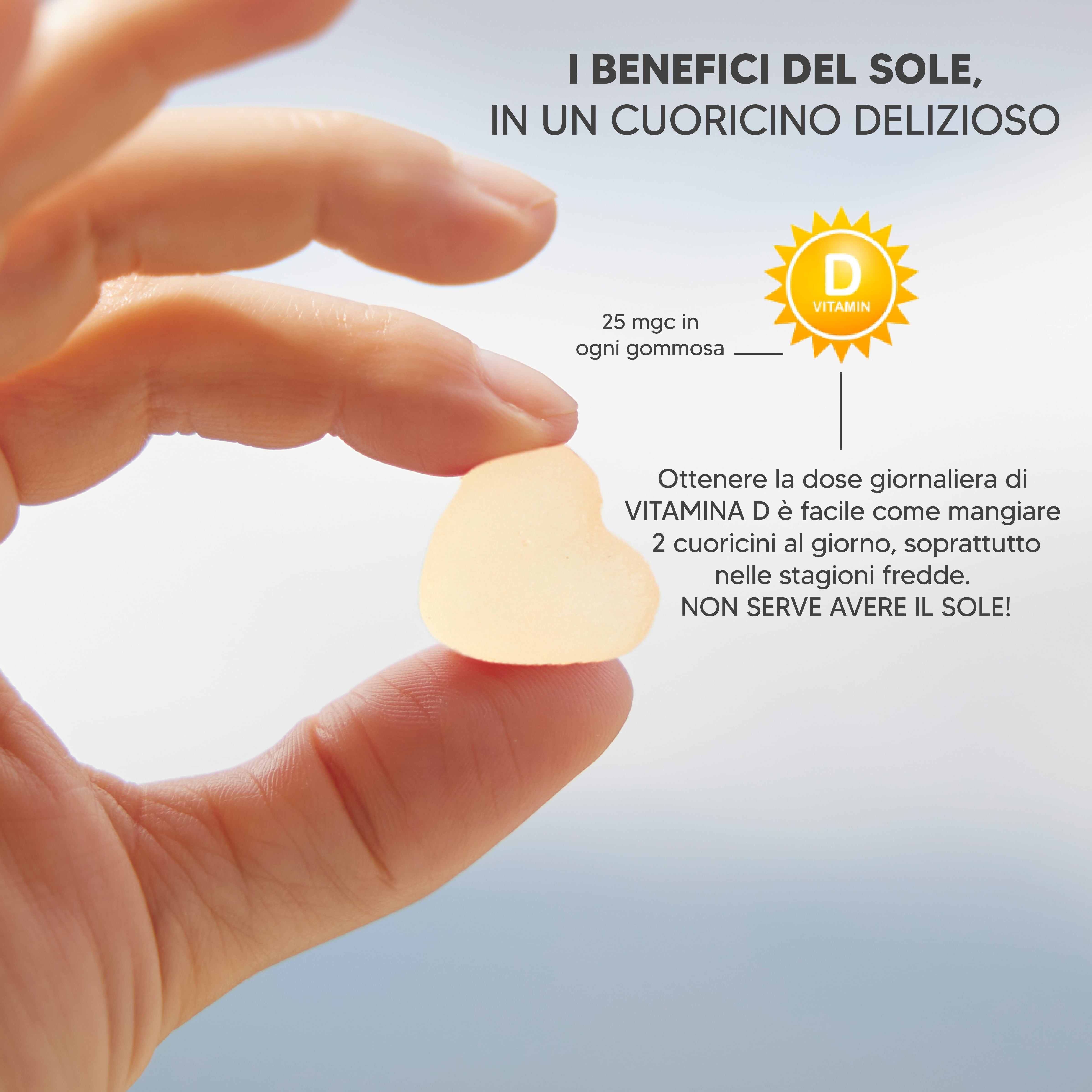 NTP Biotech Gummyvit Vit D – Gommose con Vitamina D3 50mcg – Sistema Immunitario e Ossa – 40 Gummies