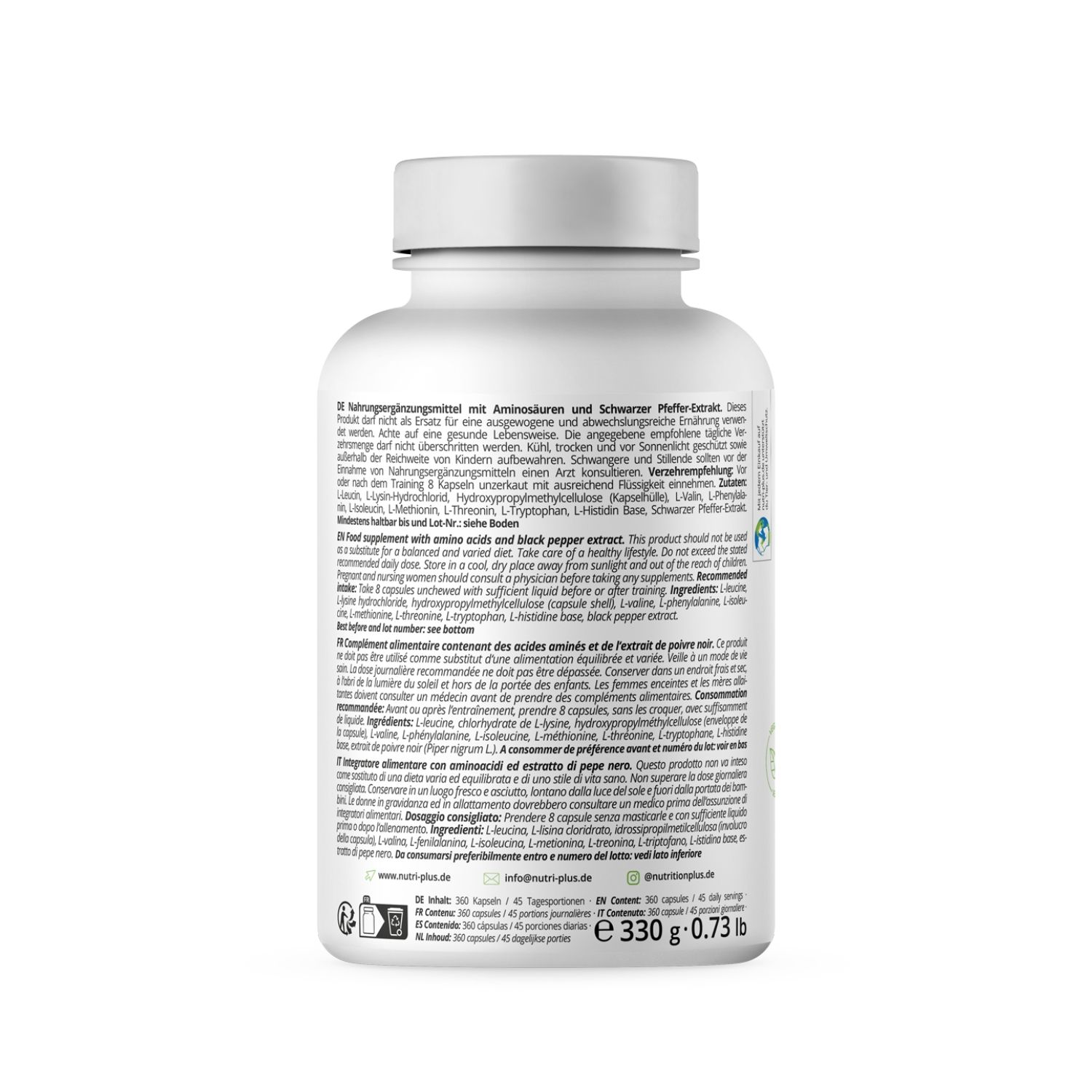 Nutri+ EAA Capsule - 9 Aminoacidi Essenziali Complesso