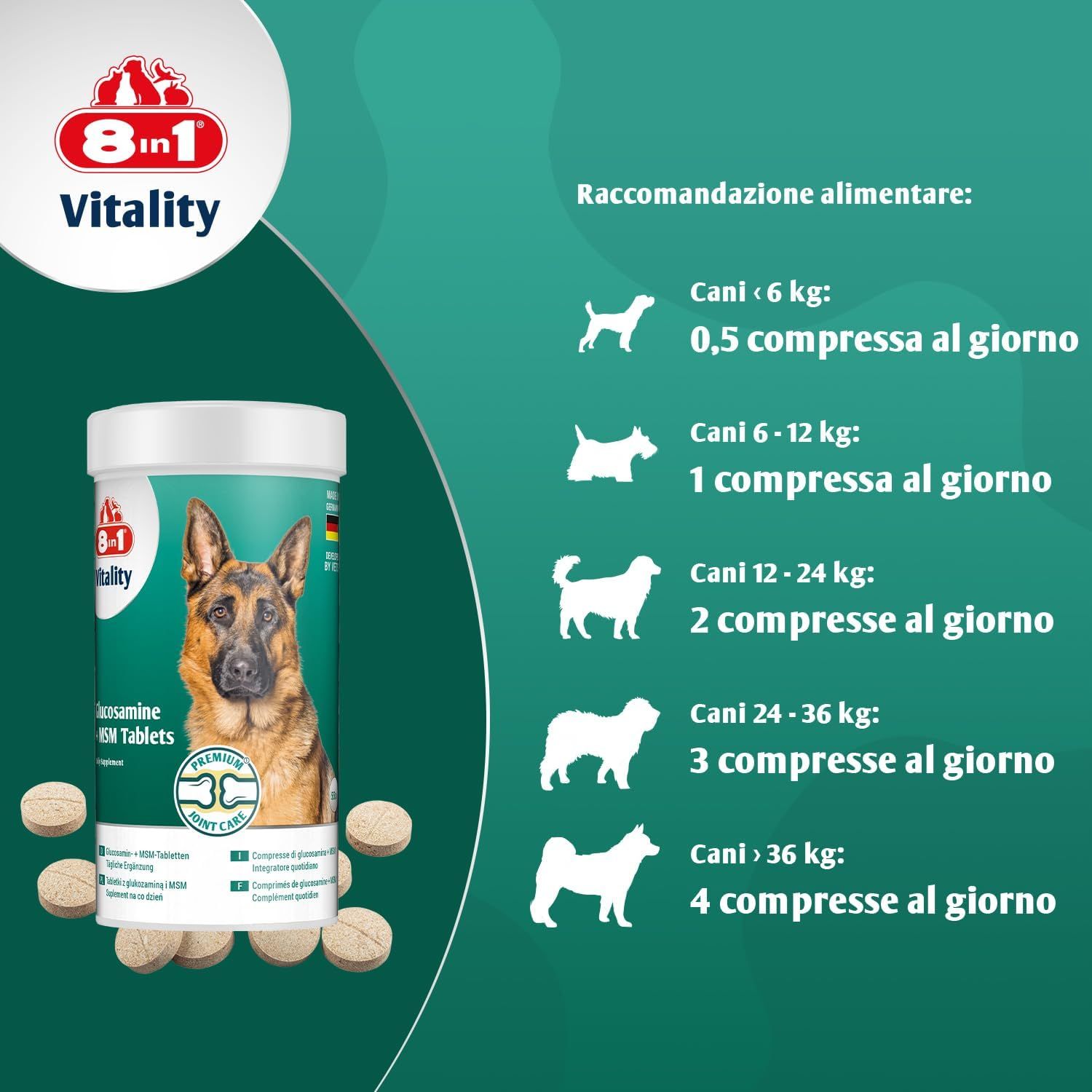 8in1 Compresse di Glucosamina con MSM
