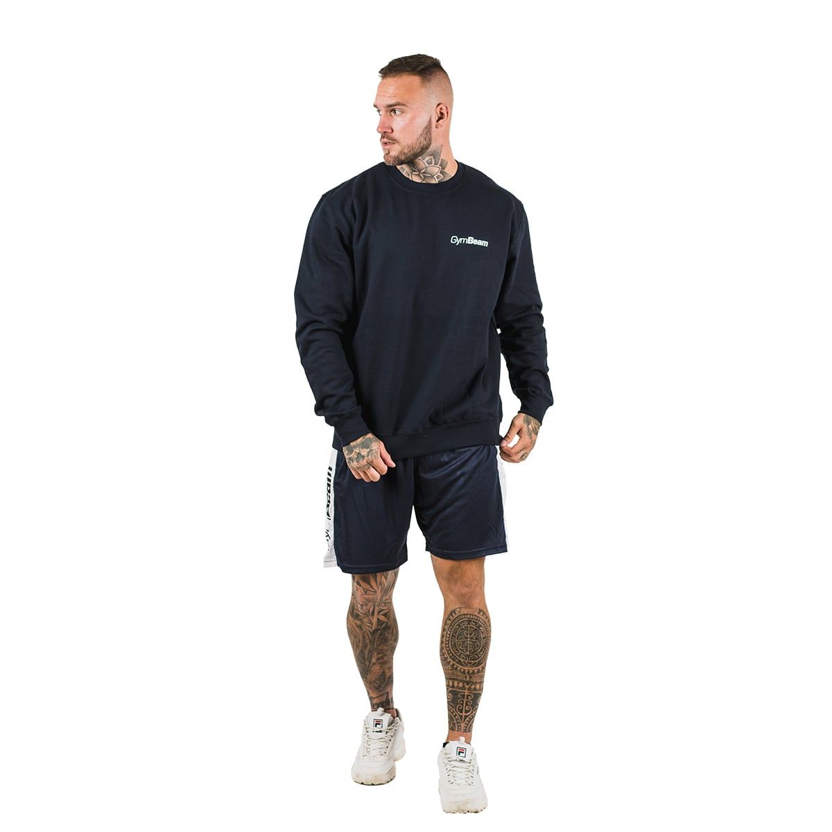 GymBeam Felpa uomo PRO senza cappuccio vestibilità morbida French Navy