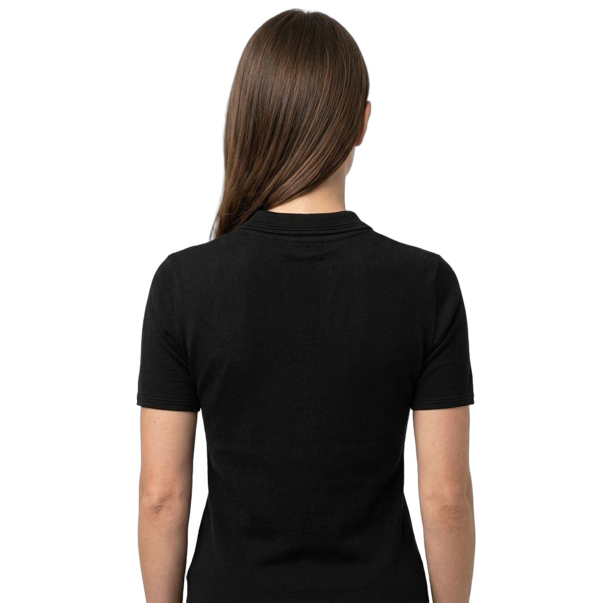 GymBeam Polo donna regular nera in cotone e poliestere