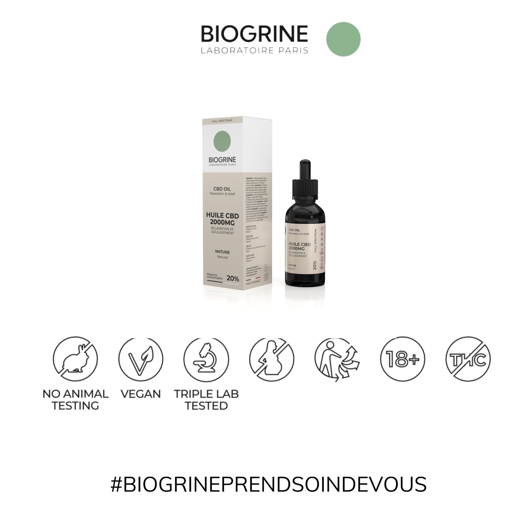 BIOGRINE Olio CBD 20% – Naturale