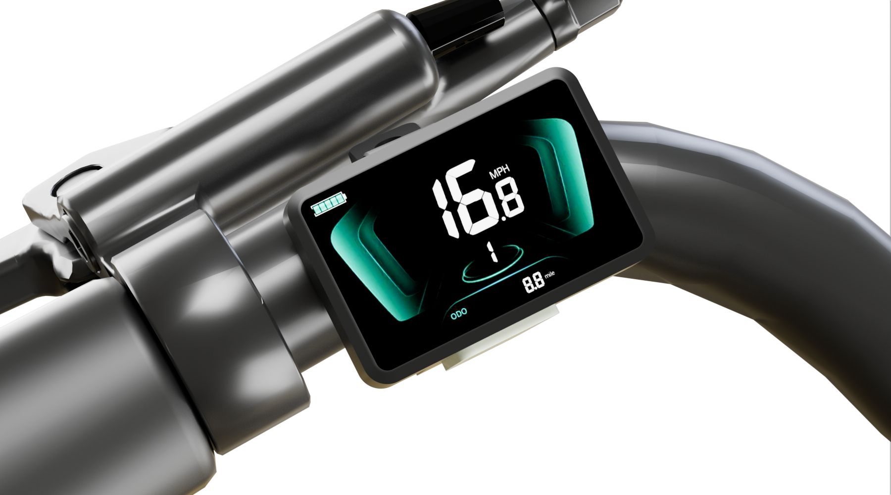 Display LCD multifunzione sul manubrio. Mostra velocità, stato della batteria e altre informazioni.