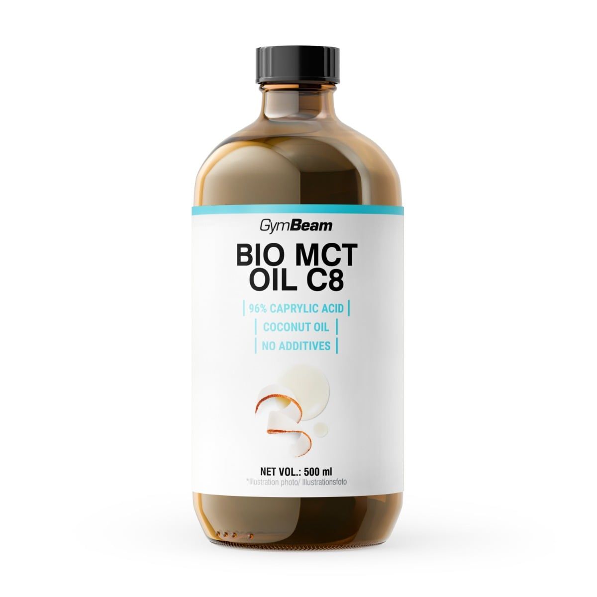 GymBeam Olio MCT C8 BIO olio di cocco con acido caprilico liquido
