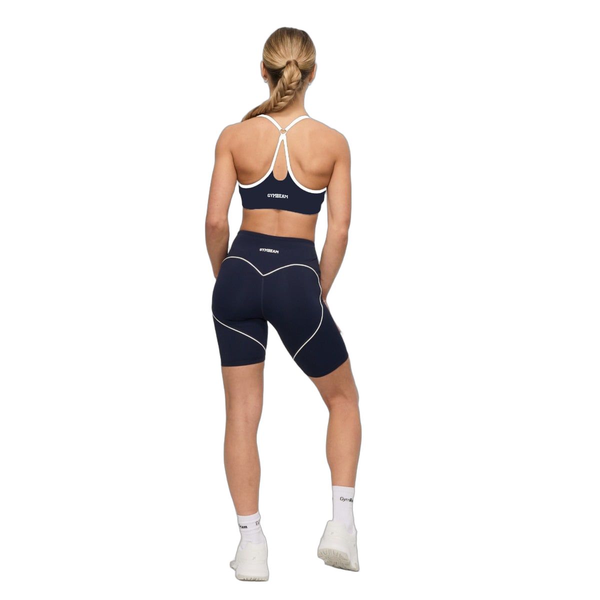 GymBeam Reggiseno sportivo donna Varsity senza chiusura con spalline blu