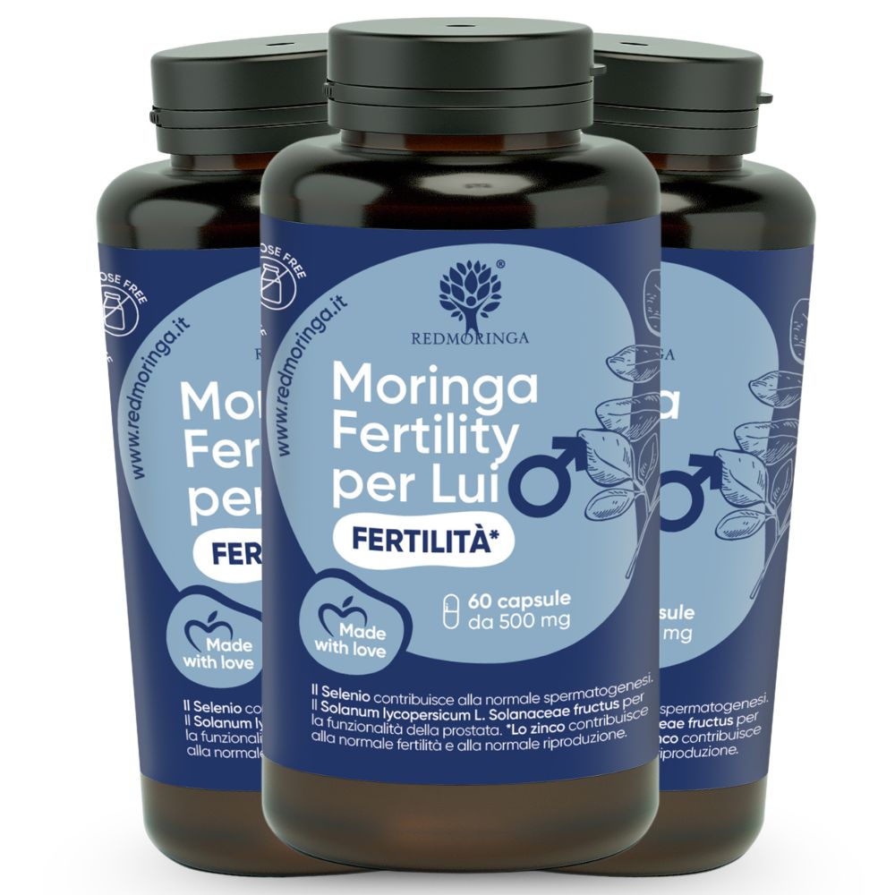 RedMoringa FERTILITA' LUI Lycopene, Selenio e Moringa 180 Capsule