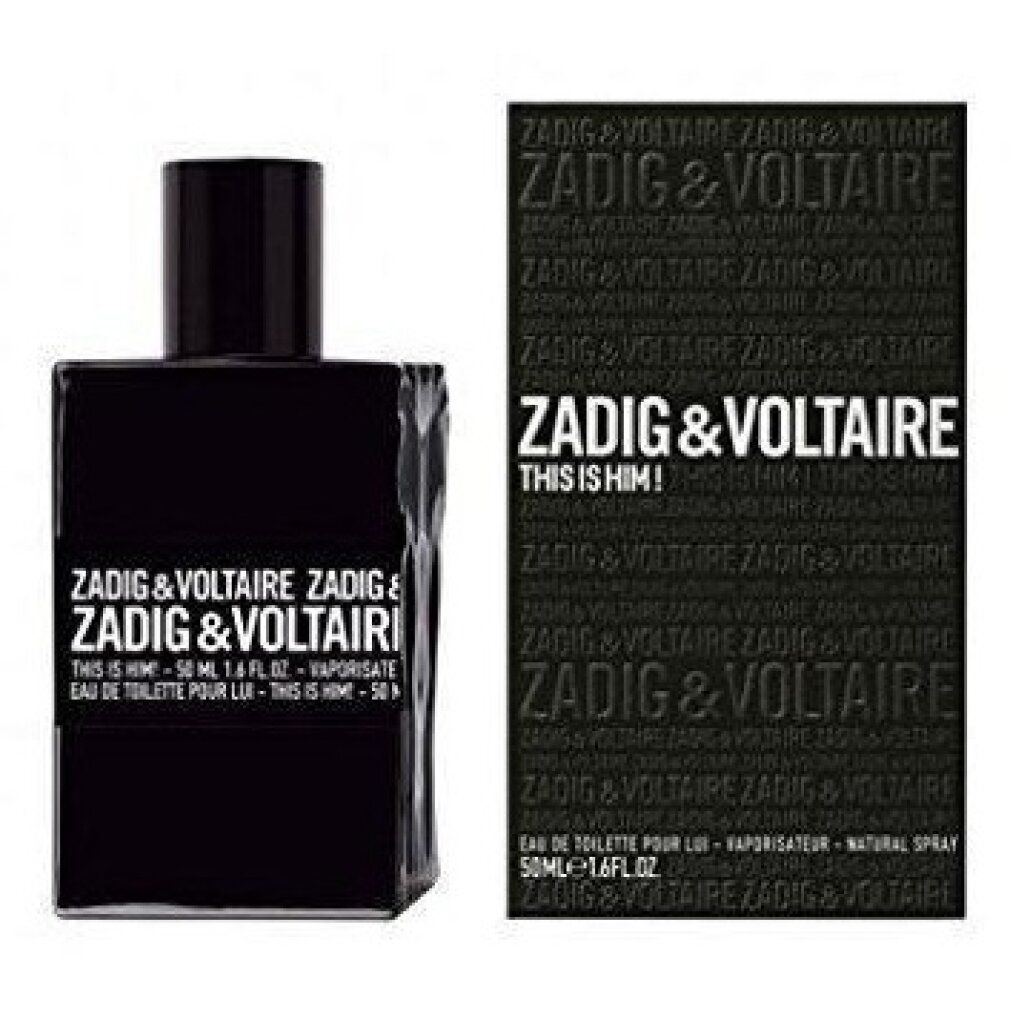Flacone e confezione neri con scritta Zadig & Voltaire. Eau de Toilette per Lui.