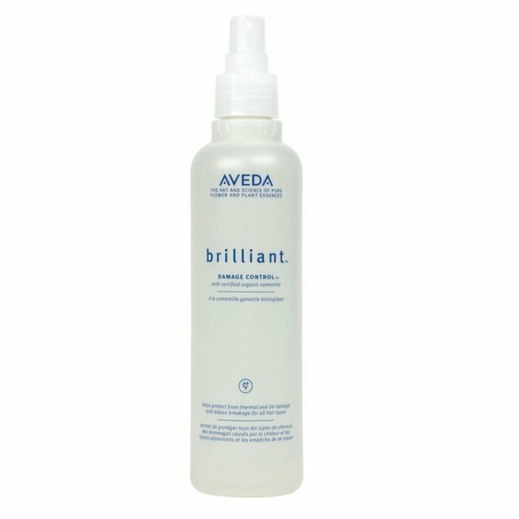 Aveda Brilliant Damage Control. Flacone con spruzzatore. Testo: Aveda, brilliant, Damage Control. 250 ml.