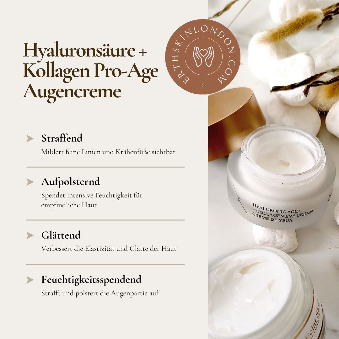 ErthSkin London Crema contorno occhi Pro Age all'acido ialuronico + collagene