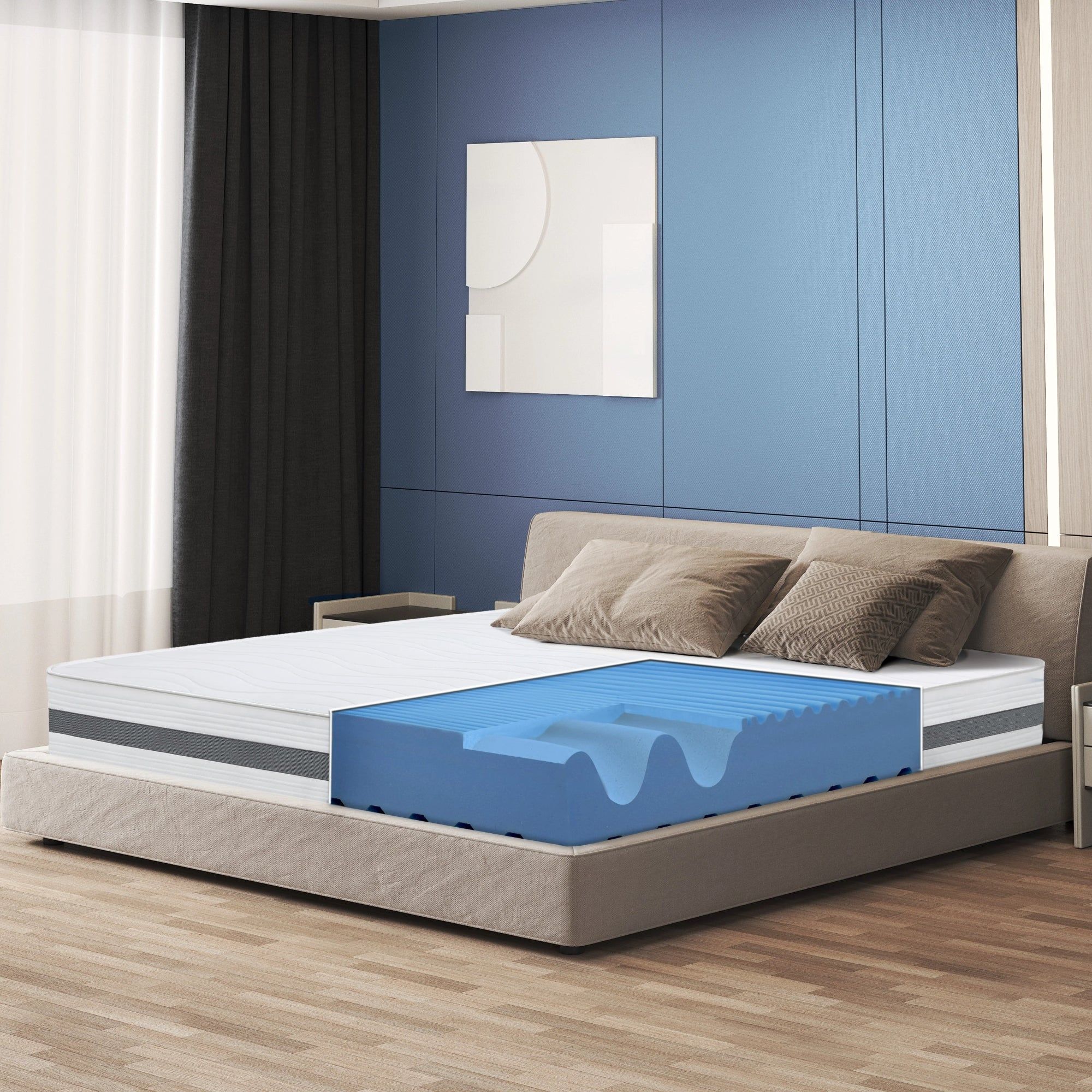 The White Stone Materasso a Una Piazza e Mezza 120x190 cm in Memory Antibatterico | Altezza 20 cm