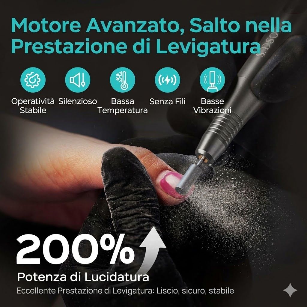 COSLUS fresa elettrica per unghie senza fili e portatile