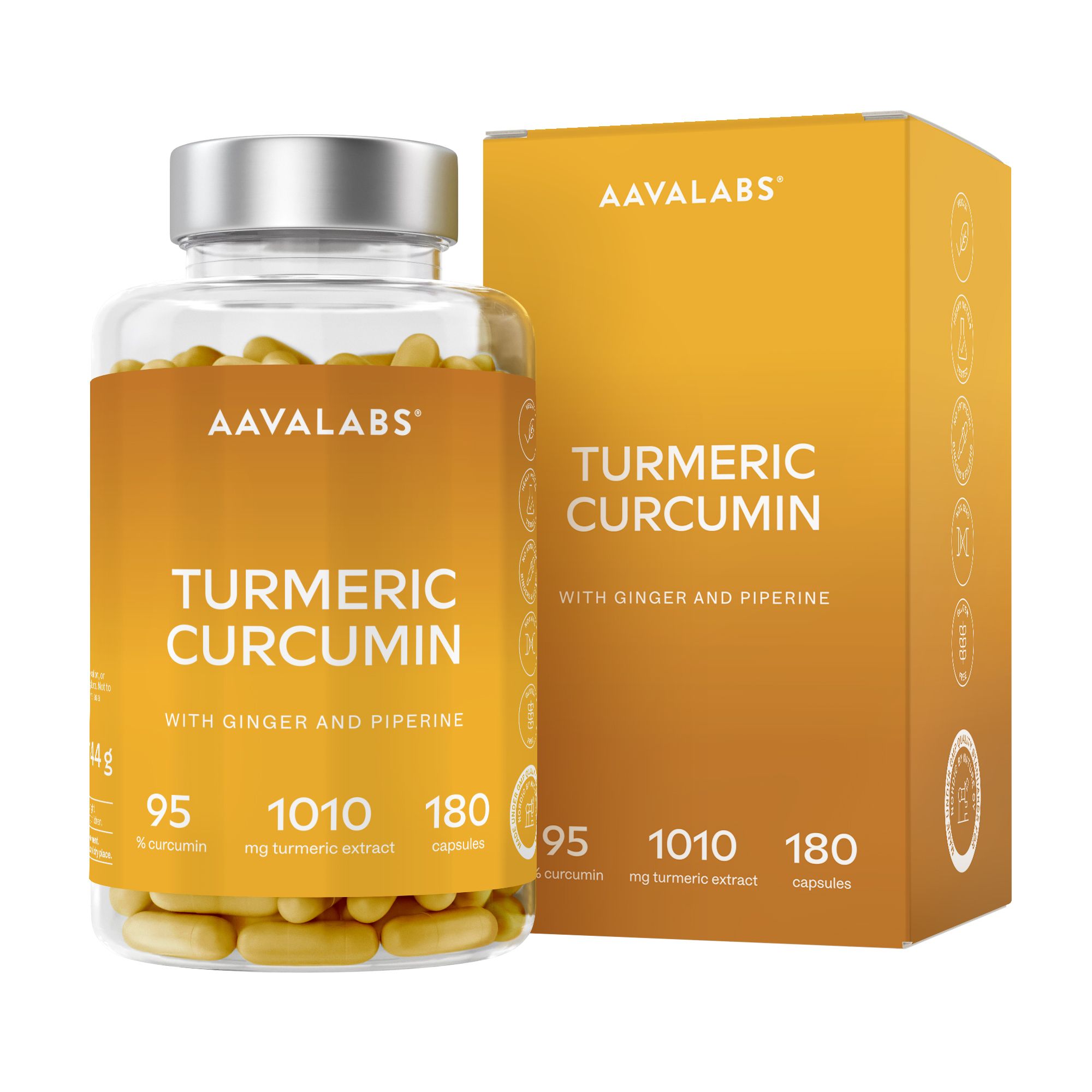 Aavalabs Curcumina e Curcuma Complesso – 4230 mg + Zenzero e Piperina
