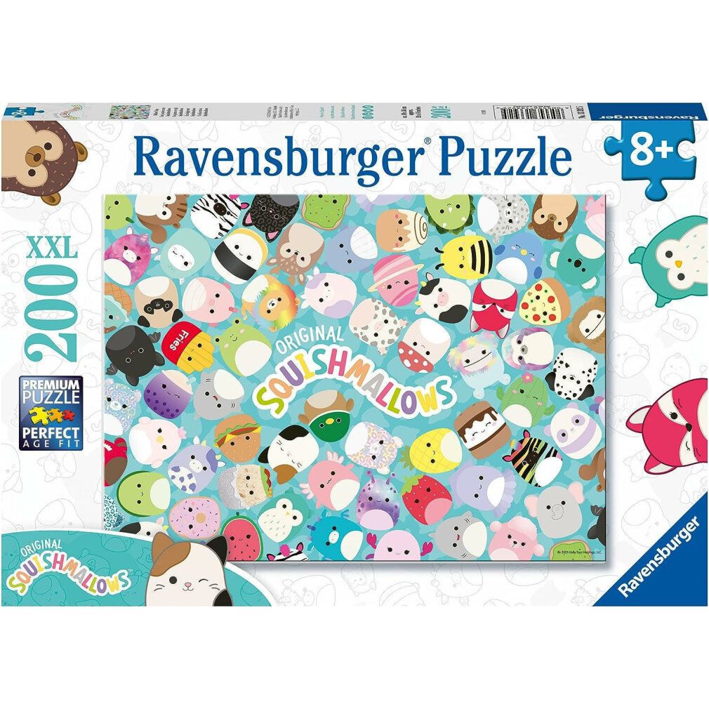 Puzzle in confezione. Stampa: Ravensburger Puzzle, 200 pezzi XXL, Original Squishmallows. Età consigliata 8+.