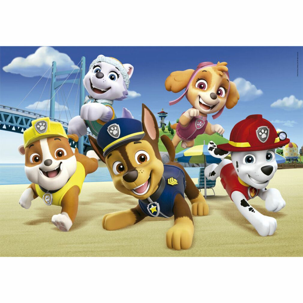 Puzzle Paw Patrol. Mostra i personaggi di Paw Patrol sulla spiaggia. Senza confezione. 60 pezzi.