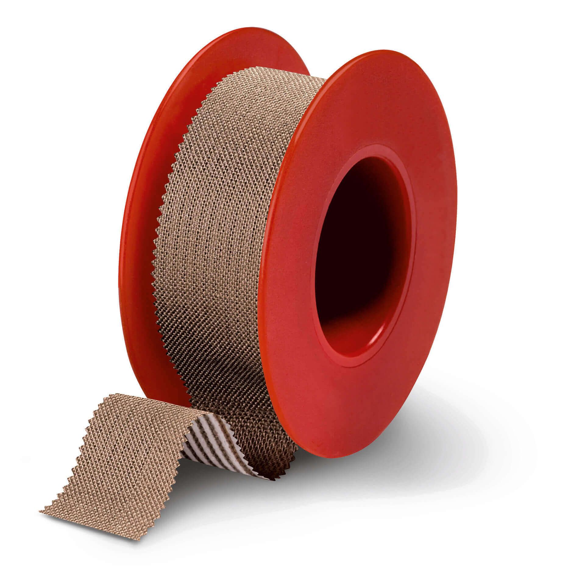 Omniplast® Cerotto in tela, 1,25 cm x 5 m, su bobina rossa.