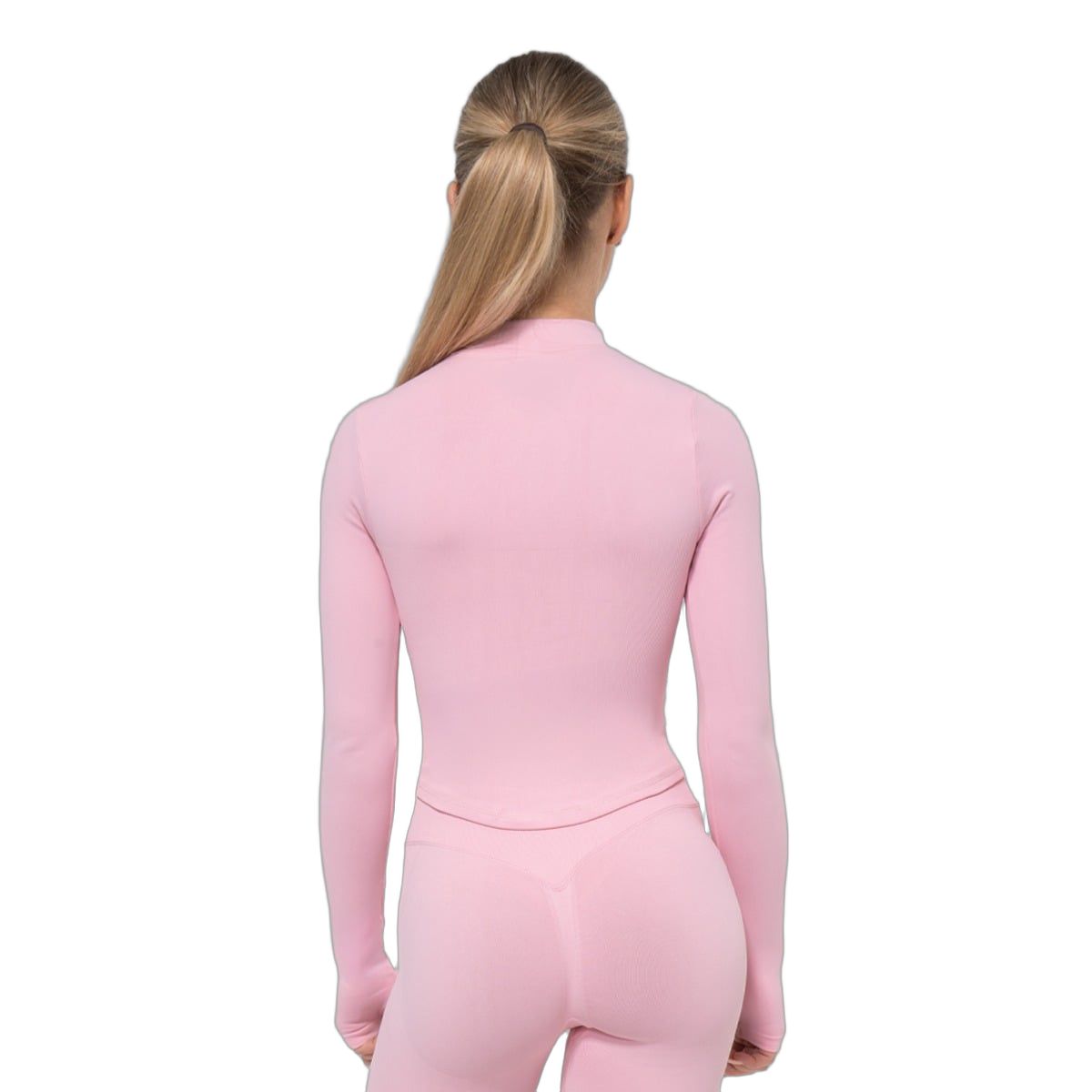 GymBeam Top sportivo donna Luma slim maniche lunghe con zip Baby Pink