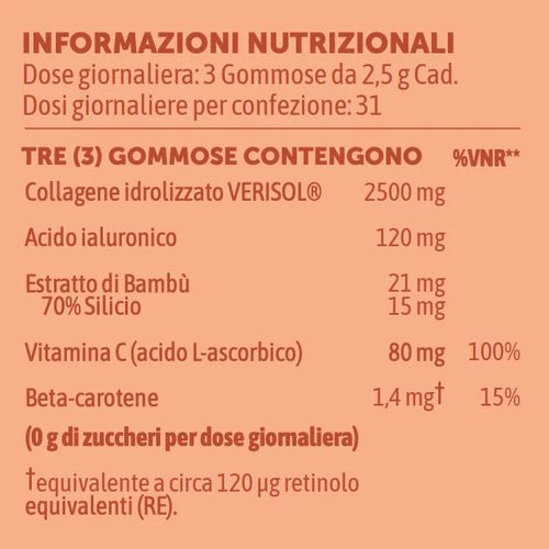 The Gummist Skin & Tonic integratore in gommose con collagene e acido ialuronico senza zucchero