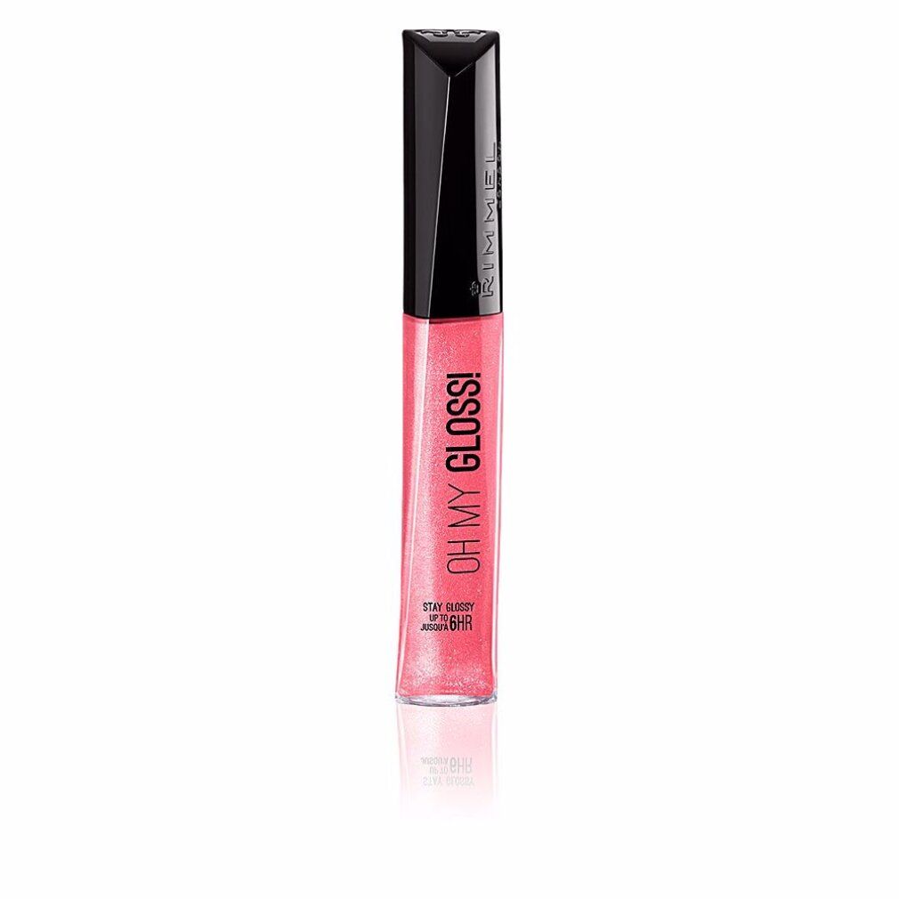 Lucidalabbra con tappo nero. Scritta: OH MY GLOSS! Tonalità rosa. Scritta: STAY GLOSSY UP TO 6HR.