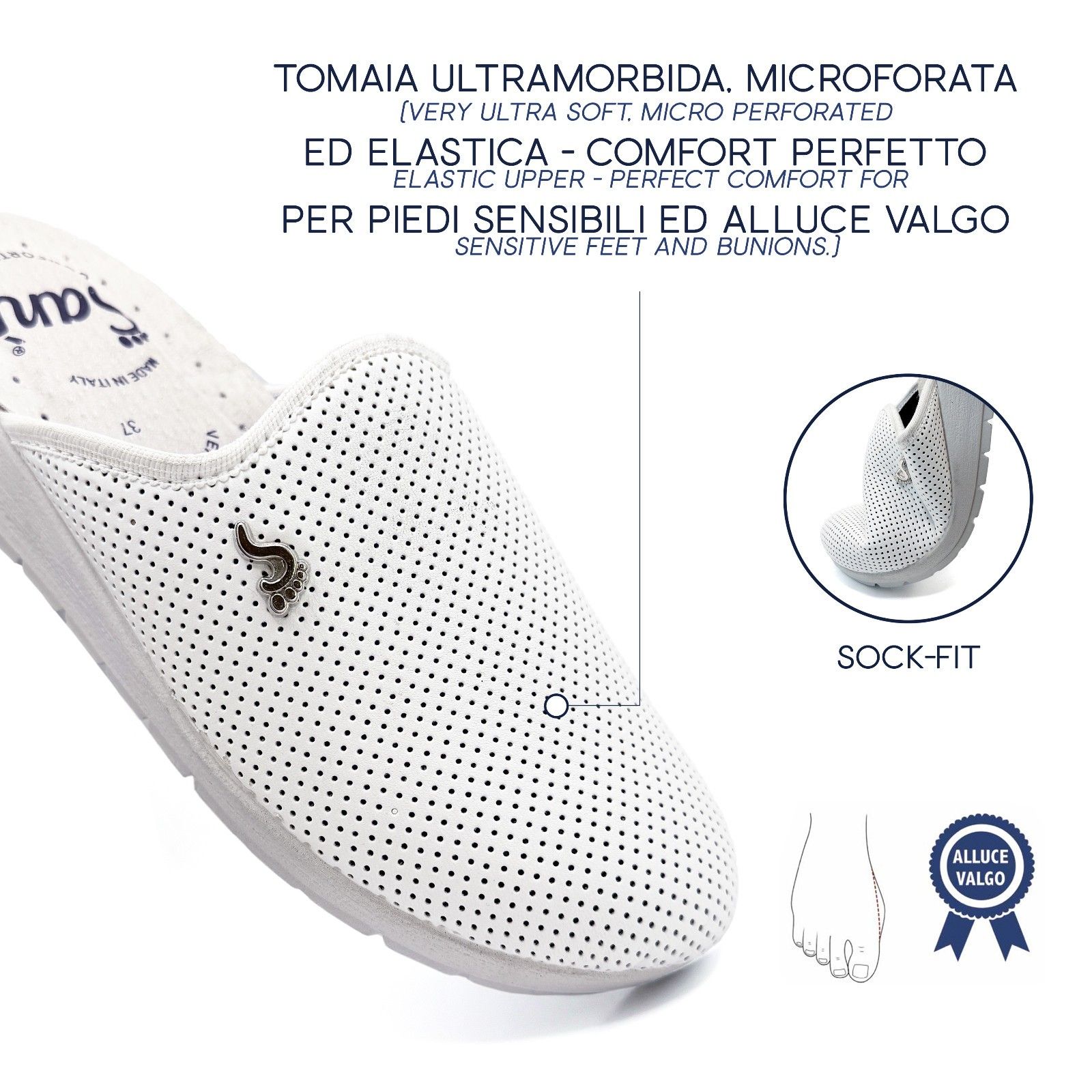 Ciabatte Sanitarie da Donna Pantofole con Tomaia Microforata FF
