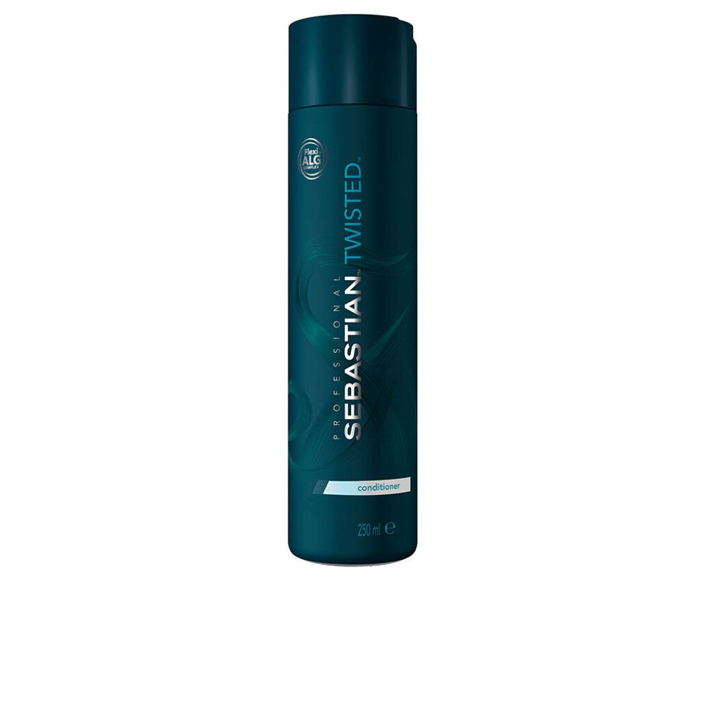 Flacone blu scuro con nome del prodotto e logo. Testo: PROFESSIONAL. TWISTED. Conditioner. 250 ml.